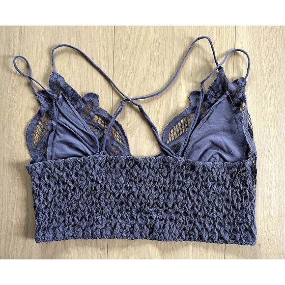 Free People Adella Bralette Purple Lace Size Large - Picture 2 of 5